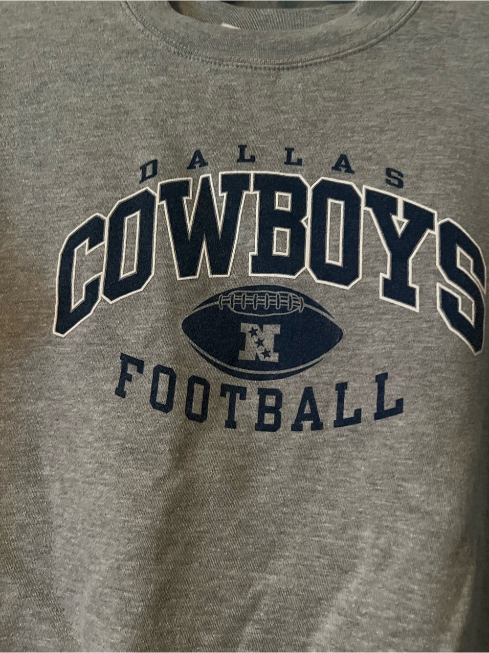 NFL Dallas Cowboys Gray Crewneck with Navy Graphic